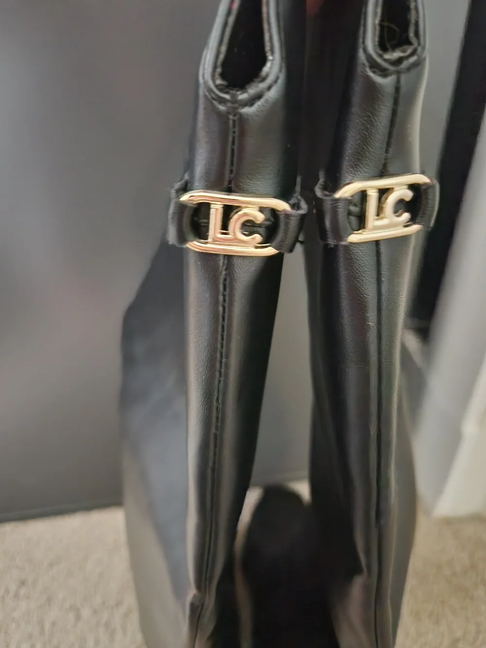 NWT Liz Claiborne LC Dover Black Knee High Faux Leather Boots Women's Size 7M